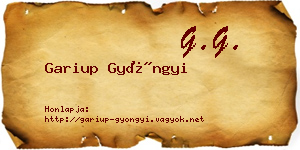 Gariup Gyöngyi névjegykártya